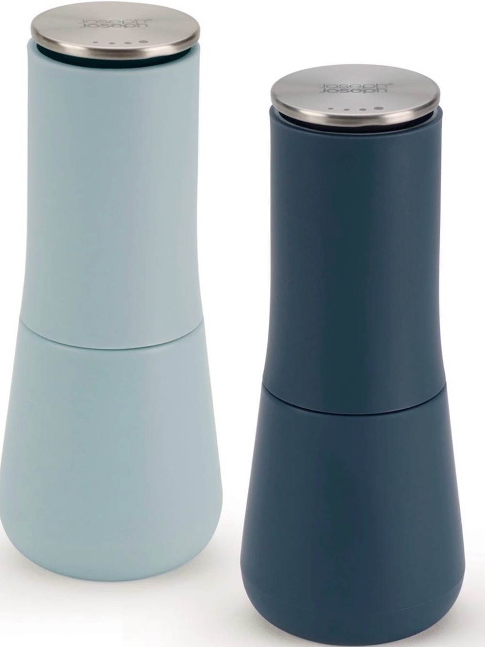 Modern Ceramic-Top Salt & Pepper Mill Set - Black and Light Gray